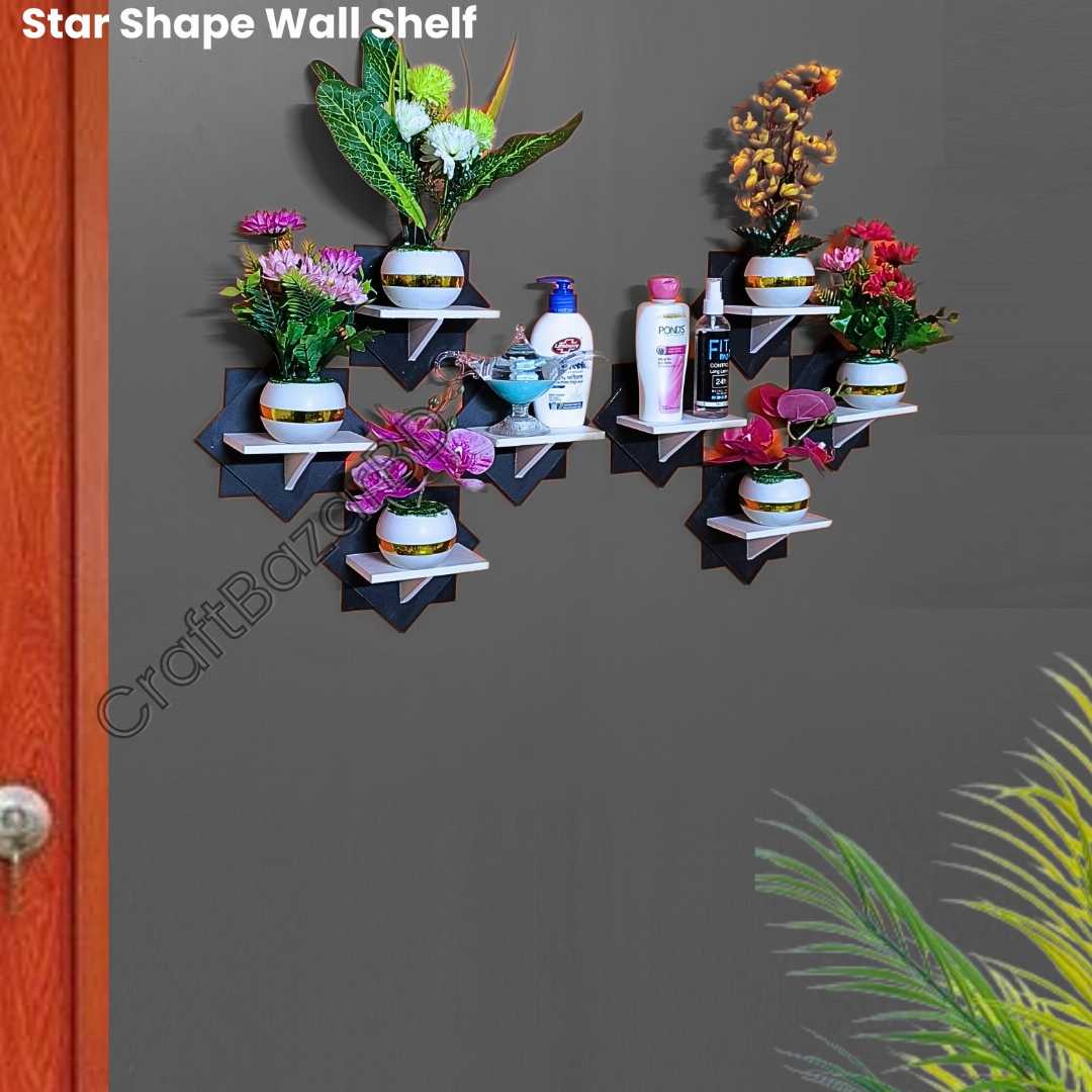 wall shelf, floating shelf, PVC wall shelf, star shape shelf, modern shelf, home decor shelf, decorative shelf, wall-mounted shelf, stylish wall rack, corner shelf, plastic shelf, waterproof shelf, m