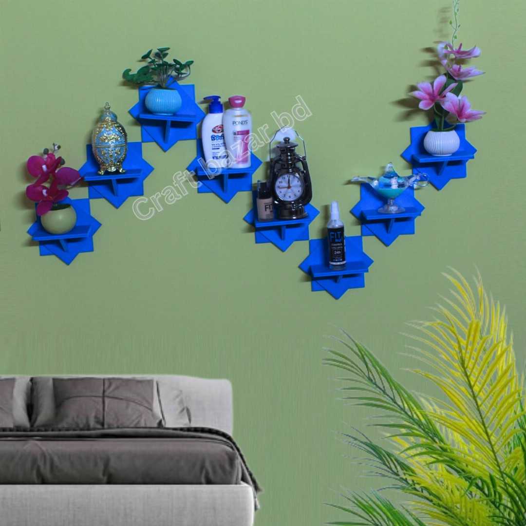 wall shelf, floating shelf, PVC wall shelf, star shape shelf, modern shelf, home decor shelf, decorative shelf, wall-mounted shelf, stylish wall rack, corner shelf, plastic shelf, waterproof shelf, m
