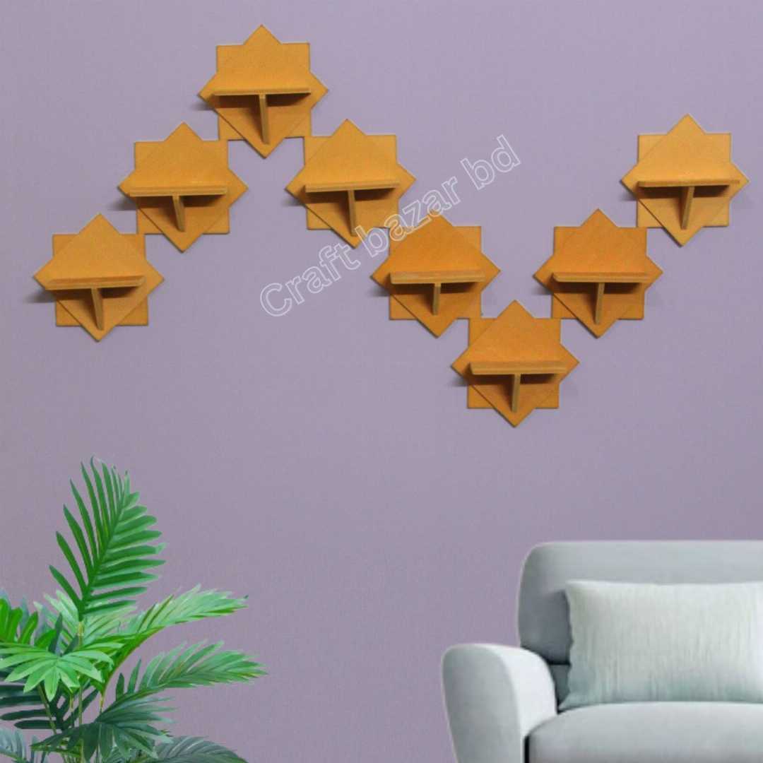 wall shelf, floating shelf, PVC wall shelf, star shape shelf, modern shelf, home decor shelf, decorative shelf, wall-mounted shelf, stylish wall rack, corner shelf, plastic shelf, waterproof shelf, m